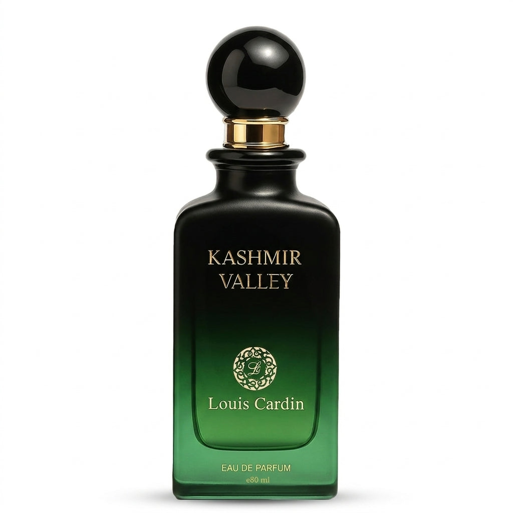 Perfume Kashmir Valley de Louis Cardin, fragancia unisex amaderada especiada