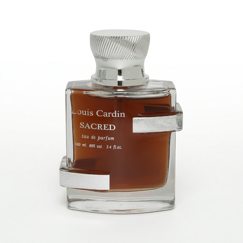 Perfume Sacred de Louis Cardin, fragancia unisex oriental vainilla