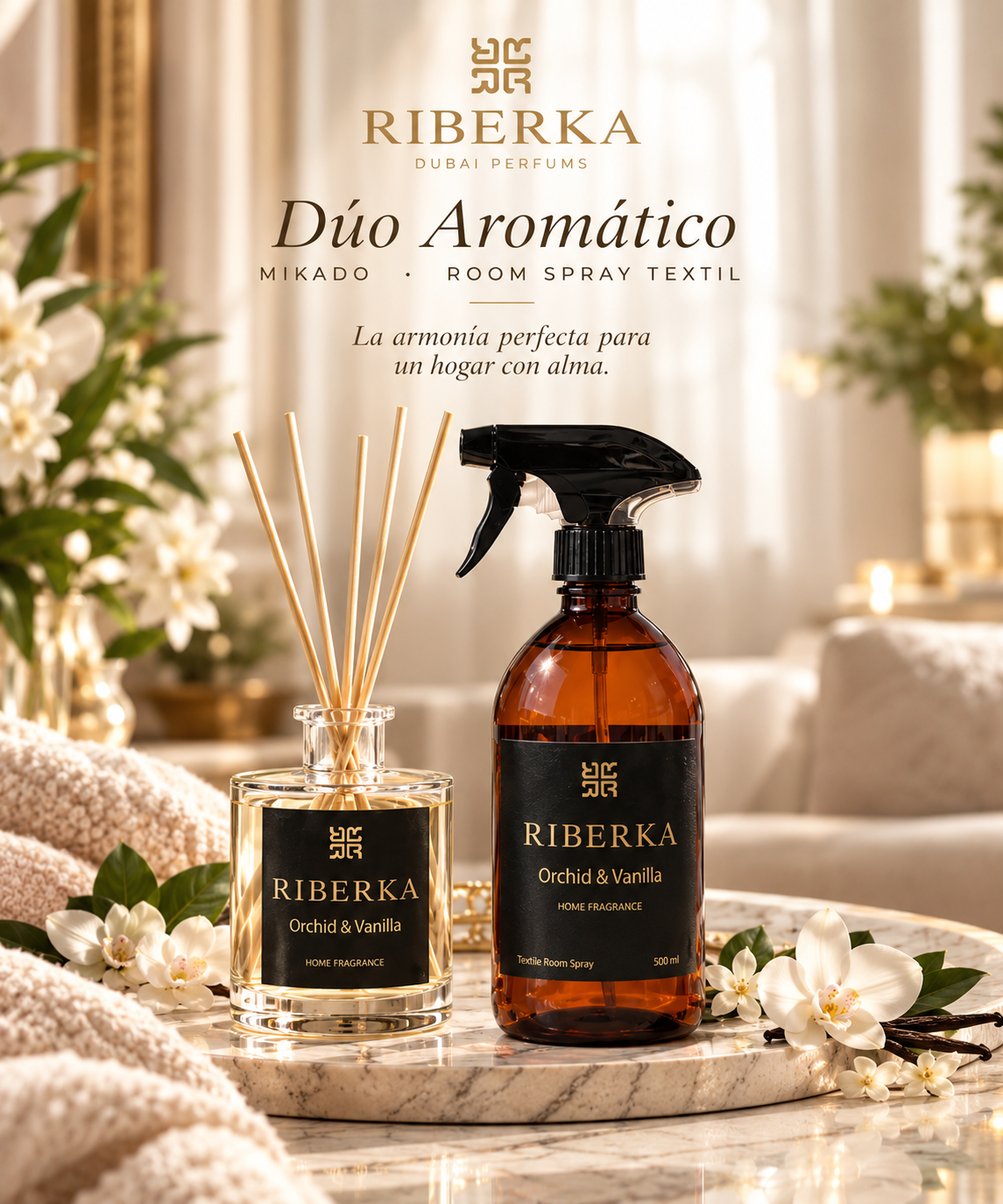 mikado y ambientador orquidea