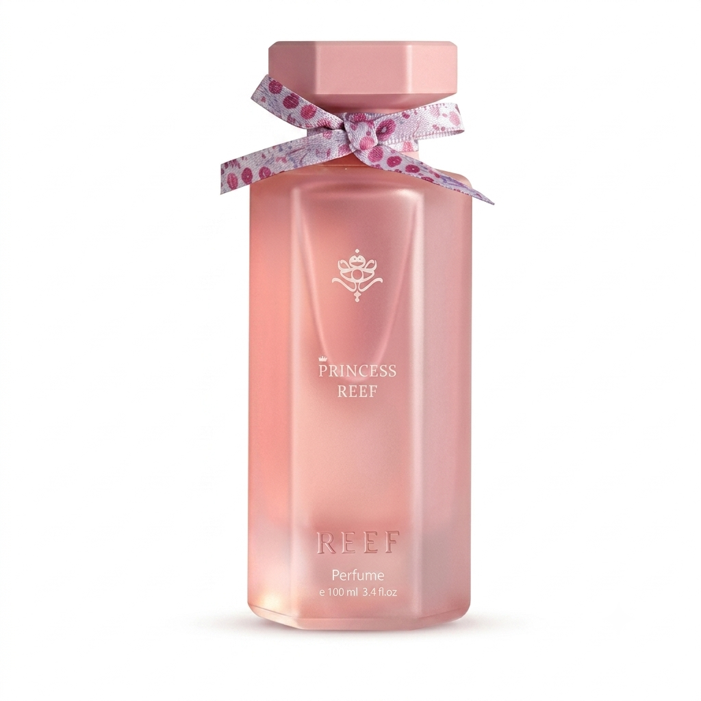 Princess Reef de Reef Perfumes, perfume árabe femenino con rosa de Damasco, vainilla, cuero y ámbar.